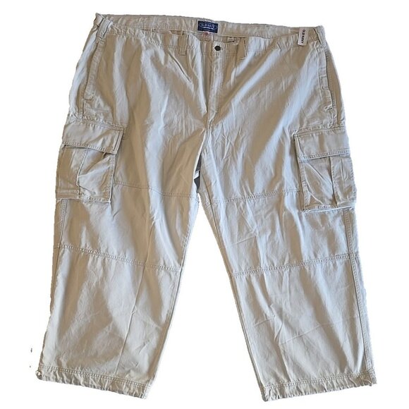 Old Navy Cargo Pants Mens Khaki White Utility Style Reissue Collection 58x30 4XL - Picture 1 of 9
